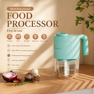 Procesador de Alimentos Manual Multifuncional de Alta Calidad al por Mayor 5 <span class=keywords><strong>en</strong></span> 1 Cortador y Rebanador de Verduras Inalámbrico Portátil USB - Product Image 1
