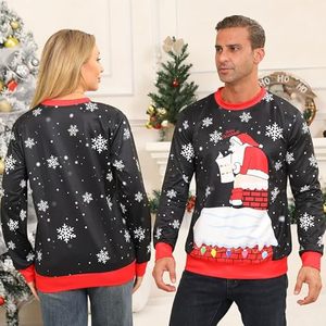 <span class=keywords><strong>T</strong></span>-<span class=keywords><strong>shirt</strong></span> et sweat-<span class=keywords><strong>shirt</strong></span> unisexe surdimensionné <span class=keywords><strong>de</strong></span> Noël <span class=keywords><strong>moche</strong></span>, drôle, grossier, sexuel, Noël, design imprimé en 3D - Product Image 5
