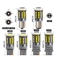 Nouvelles ampoules LED BESTOEMLED 1156 1157 T20 7440 7443 pour clignotants, sans erreur Canbus, 44SMD3030, blanc, rouge, ambre, 12V, pour feux de freinage de voiture