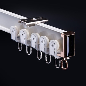 Chambre de haute qualité support en alliage monté au plafond robuste extensible en aluminium pliable Flexible Double rideau Rail Rail - Product Image 1