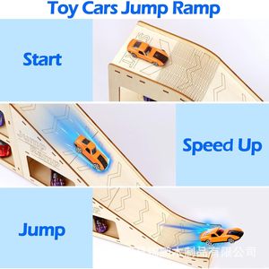 Rampe de rangement pour voitures en bois Jinpeng, 3 étages, rampe de saut pour enfants, présentoir pour voitures de course, jouet éducatif - Product Image 3