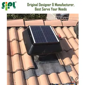 Outils d'évent industriel Eco Gable refroidisseur d'échappement de chaleur 12 ''Ventilation de l'air extracteur de plafond solaire moteur DC ventilateur de toit