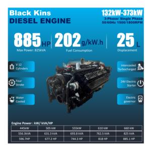 Moteur de groupe électrogène 445KW 505KW 555KW 610KW 660KW V 12 cylindres 50Hz 60Hz pour groupe électrogène industriel principal - Product Image 1