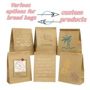 Sac en papier kraft personnalisé à fond pointu antiadhésif pour pain, biscuits, beignets et toasts, qui appartiennent à la marque de votre restaurant. - Product Image 5