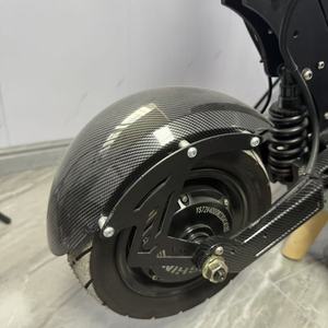 Guardabarros para Scooter Eléctrico, Estilo Fibra de Carbono, Totalmente Negro, Guardabarros Delantero y Trasero de Plástico, Fácil Instalación - Product Image 1