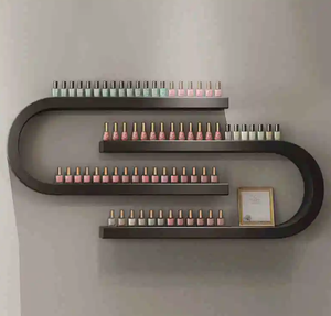 现代美容院壁挂式白木指甲油墙面展示架 - Product Image 2