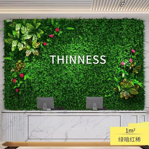 Mur végétal artificiel, plantes vertes, fleurs en plastique forgées, herbe, décoration murale, image de fond, balcon, pelouse verte, mur - Product Image 5