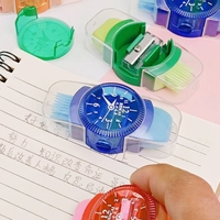 Taille-crayon créatif en forme de montre, multifonctionnel 3-en-1, taille-crayon manuel avec gomme intégrée