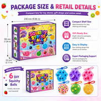 Groothandel DIY Squishy Stressbal Maakset 6 Ballen Poot Ronde Vorm Slime Kit OEM Aangepaste Kleurdoos Privélabel