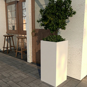 Indoor/Outdoor Home Office <b>Square</b> Powder Coated Metal Planter Minimalist Rustic <b>Pot</b> for Garden Shopping Mall Decor American - Product Image 1