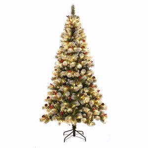 Factory-direct Pine Needle Christmas <b>Tree</b> <b>with</b> Berry Pinecones and White LED <b>Lights</b> Christmas <b>Tree</b> - Product Image 4
