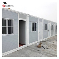 Maison conteneur de luxe extensible de 40 pieds, maison préfabriquée pliable en acier de 40 pieds avec salle de bain et cuisine pour logement temporaire
