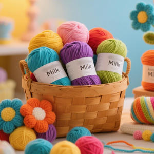 Akrilik yün 100g 5Ply 50g Amigurumi tafting el örgü 3 kat ince organik süt pamuk tığ iplik geri dönüşümlü fantezi iplik iplik - Product Image 3