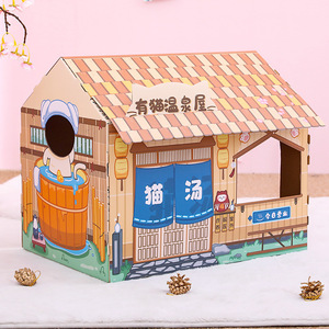Best-selling Modern Luxury <strong>Cat</strong> <strong>Box</strong> House <strong>Cat</strong> <strong>Bed</strong> &amp; Scratch Board All-in-One Standing <strong>Box</strong> with Carton Material and Privacy Design - Product Image 6