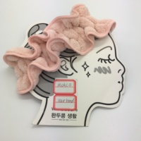 Bandeau large en coton biologique à bords ondulés, style nœud papillon, pour femme, pour le lavage du visage, la beauté, le maquillage et la douche