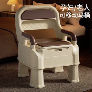 เก้าอี้นั่งถ่ายแบบพกพาสำหรับผู้สูงอายุ ใช้ในบ้าน ป้องกันกลิ่น วัสดุ PP - Product Image 3