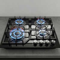 Table de cuisson à gaz encastrable 4 brûleurs haute efficacité énergétique OEM/ODM avec surface en verre 60CM pour usage domestique (GPL)