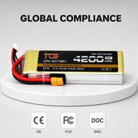 Batterie LiPo TCB améliorée 4200mAh 2S-8S 7.4V-29.6V 25C 35C 40C 45C pour drone RC EDF, jouet RC, modèle de batterie LiPo
