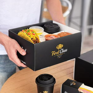 Scatola per Imballaggio Alimentare Personalizzata, Ecologica, Biodegradabile, Monouso, con Rivestimento UV, in Cartone Bianco per <span class=keywords><strong>Snack</strong></span>, Tacos e Hamburger da Asporto - Product Image 2