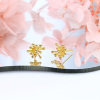 Zierliche 18K Vergoldete S925 Silber Sternförmige Ohrstecker 925 Sterling Silber Blumen-Ohrringe