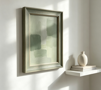 Moulure de cadre photo en pin massif 28x34mm, profil vintage vert bronze, moulure de cadre en bois pour peinture à l'huile, décoration de galerie