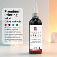Encre textile premium 100 ml pour tampons photosensibles, encre lavable résistante à la décoloration pour vêtements en coton mélangé