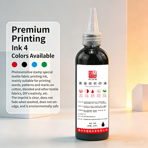 Tinta de Impresión Textil Premium de 100 ml <span class=keywords><strong>para</strong></span> <span class=keywords><strong>Sellos</strong></span> Fotosensibles, Tinta Lavable Resistente a la Decoloración <span class=keywords><strong>para</strong></span> Ropa de Algodón y Mezclas de Algodón - Product Image 2