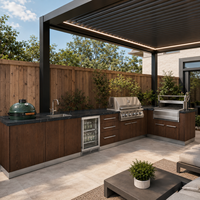 Cuisine barbecue extérieure  et station de grill pour villas Four électrique encastré sur mesure et gril en acier inoxydable