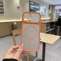 Coques de téléphone magnétiques BAILI Factory 2026 populaires translucides effet brume avec grande fenêtre, bordure colorée en TPU+PC pour iPhone 17