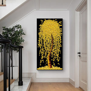 Venta Directa <span class=keywords><strong>de</strong></span> Fábrica, <span class=keywords><strong>Cuadros</strong></span> <span class=keywords><strong>de</strong></span> <span class=keywords><strong>Árbol</strong></span> <span class=keywords><strong>de</strong></span> <span class=keywords><strong>la</strong></span> Fortuna Dorado sobre Lienzo, Enmarcados, para Decoración del Hogar - Product Image 4