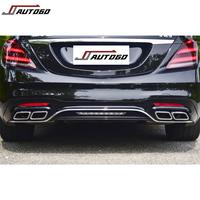Kit de carrosserie pour Benz classe S W222 2014 2015 2016 2017 2018 2019 2020 à AMG S63 avec pare-chocs avant et arrière avec phares et feux arrière
