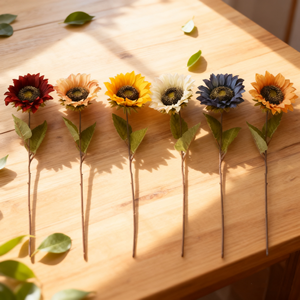 Têtes artificielles en vrac, taille personnalisée, en soie/PE, pour décoration événementielle, faits main, réaliste, tournesol en soie - Product Image 4