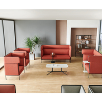 Causeuse en cuir design design Modern Frank Lobby d'hôtel espace public Meubles de salon Ensemble de canapés modulaires