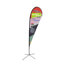 Drapeau de plage en forme de larme en tissu d'aluminium résistant au vent, double face, durable, pour les salons professionnels