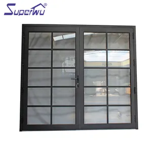 Glass Aluminium Door Transparent Double Glass French Door Aluminum Soundproof Doors