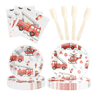 Ensemble de vaisselle jetable en papier DAMAI pour fête d'anniversaire, 350 g/m², ensemble complet de haute qualité avec assiettes, serviettes et gobelets - Product Image 4