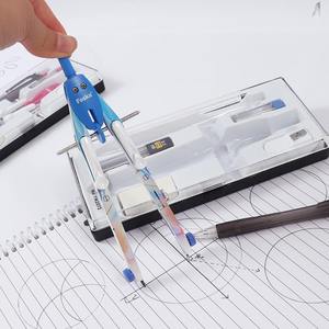 FOSKA 6 pièces outils de <span class=keywords><strong>dessin</strong></span> et d'architecture <span class=keywords><strong>boussole</strong></span> d'école en métal avec roue centrale pour la géométrie, la rédaction et la mesure des mathématiques - Product Image 2