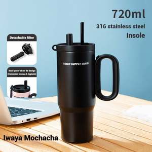 Bouteille d'eau durable résistante à la rouille, grande capacité 720 ml, gobelet de voiture, thermos en acier inoxydable 316 - Product Image 6