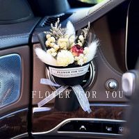 Mini bouquet personnalisé pour voiture, parfum pour sortie d'air conditionné, diffuseur de parfum, fleurs séchées, rafraîchisseur d'air pour voiture