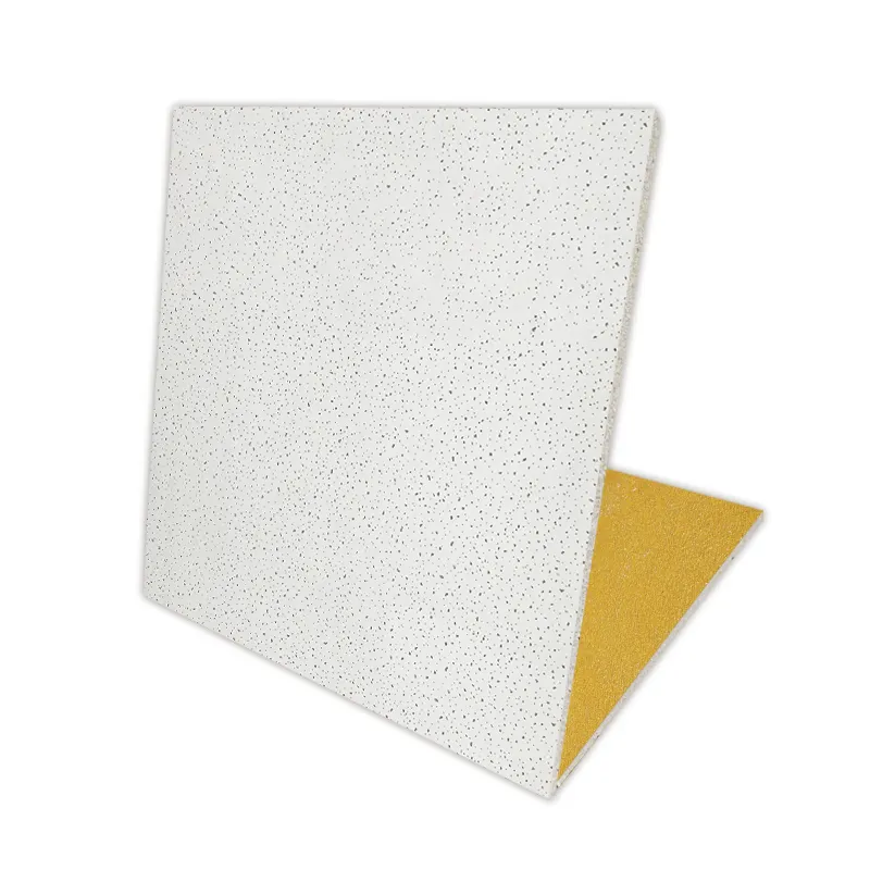 Panneau de plafond 600x600x15mm d'épaisseur Utilisation de carreaux de plafond acoustique dans les hôpitaux Carré de conception graphique en fibre minérale insonorisante