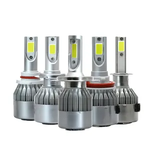 Sistema de iluminação automática, 72w led lâmpada para carro 8000lm c6 h3 h4 h11 9005 9006 led farol universal para o carro