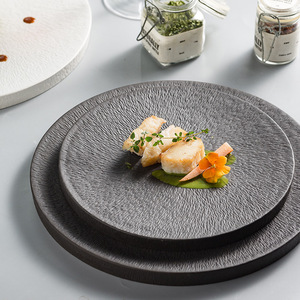 Assiette de service en céramique de 10 pouces pour restaurant, vaisselle occidentale pour steak, plat à dessert, vente en gros - Product Image 4