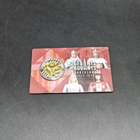 Boîtes de protection en PET transparent personnalisées, boîtes de présentation de pièces de monnaie en plastique avec carte imprimée pour pièces de monnaie commémoratives