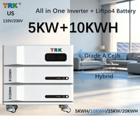 Onduleur hybride 5kW avec batterie LiFePO4 10kWh tout-en-un pour stockage solaire, cellules de qualité A, phase divisée, US