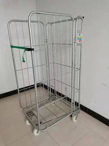 Carrello Industriale in Acciaio Personalizzabile a Quattro Ruote per Magazzino, Contenitore Logistico Impilabile, Capacità 1000kg, 2 Livelli, Zincato - Product Image 2