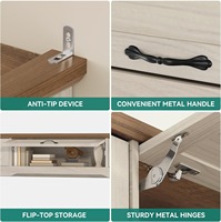 Soporte de TV Estilo Rústico para Televisor de 65 Pulgadas, Centro de Entretenimiento con Tomas de Corriente, Gabinetes de Almacenamiento y Estante Ajustable