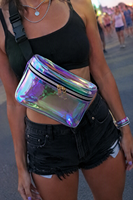 Sac banane personnalisé, sac de ceinture, sac banane en PVC holographique, sac de hanche, sac banane, fabrication sur mesure, vente en gros, usine
