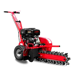 TUV CE 인증서 K-maxpower 15HP 트렌치 머신 최대 깊이 600mm EPA 가솔린 구동 도라이트 미니 팜 체인 트렌처