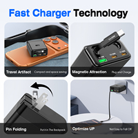 Chargeur mural USB C PD GaN multi-ports 100W, adaptateur de voyage 4 en 1, câble Type C rétractable 65W PD, charge rapide pour téléphone, ordinateur portable