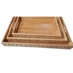 <span class=keywords><strong>Plateau</strong></span> de service en bois avec poignées, plateaux de service décoratifs, plat pour le petit-<span class=keywords><strong>déjeuner</strong></span> au <span class=keywords><strong>lit</strong></span>, le dîner, le rangement, la boîte à lunch - Product Image 3